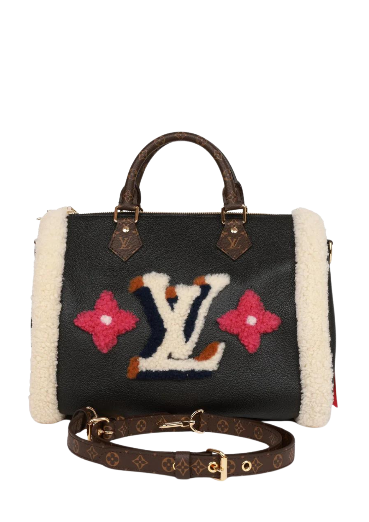 Louis Vuitton Teddy Monogram Shearling Speedy 25 Bandouliere