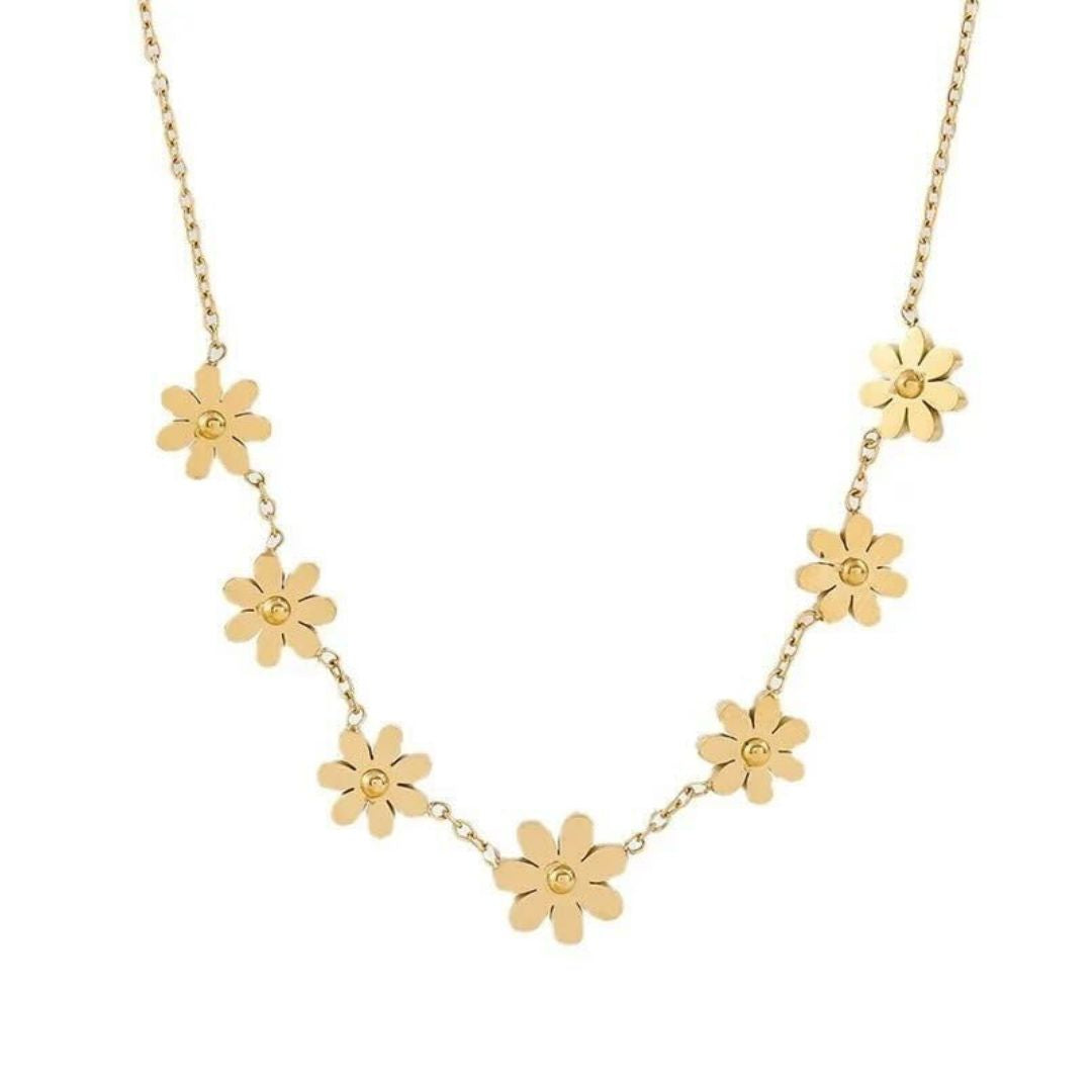 Gold Daisy Flower Necklace