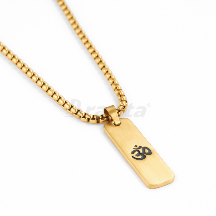 Om Matte Finish Necklace For Men (24 Inch)