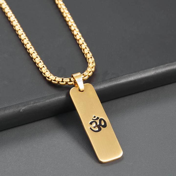 Om Matte Finish Necklace For Men (24 Inch)