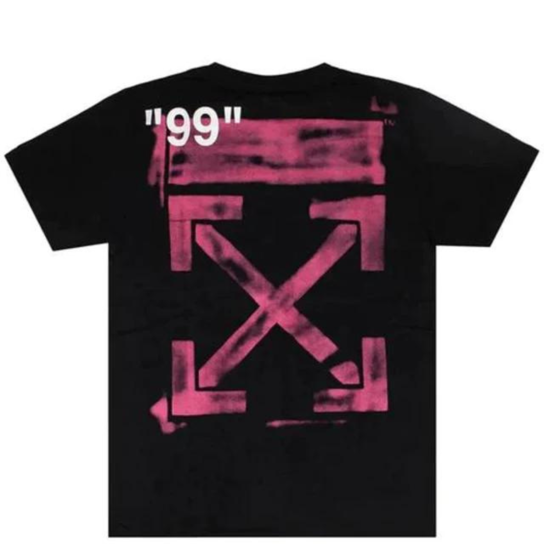 Off-White Stencil Black Fuchsia Oversized Tee