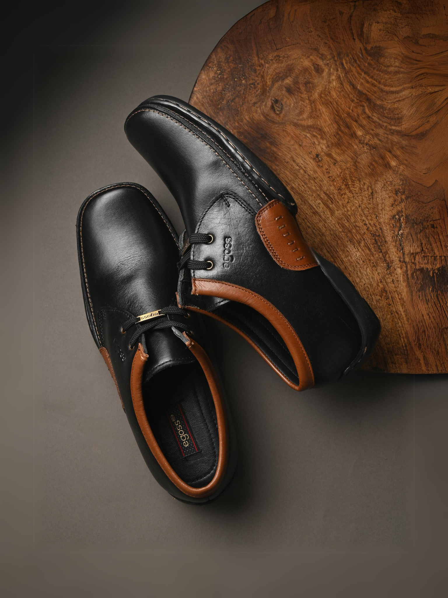 Egoss Casual Derby Lace Up Leather Shoes For Men