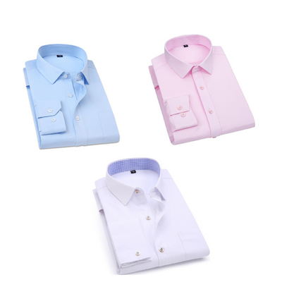 Combo of 3 Cotton Shirt for Man (Pink, Sky Blue and White)