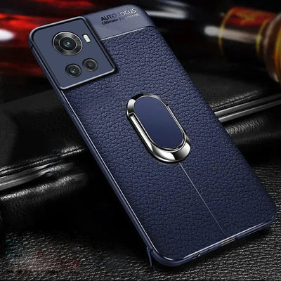 OnePlus 10R Sleek Urban Leather Ring Holder Case