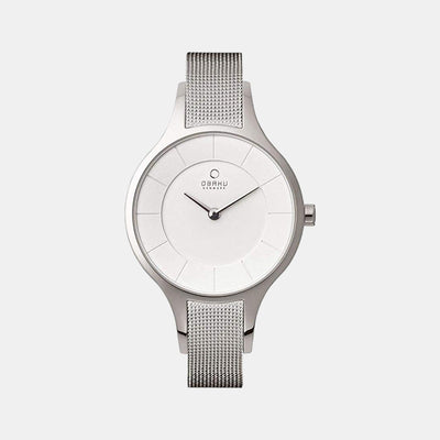 Dis Steel Women Quartz White Dial Analog Stainless Steel Watch V165LXCIMC