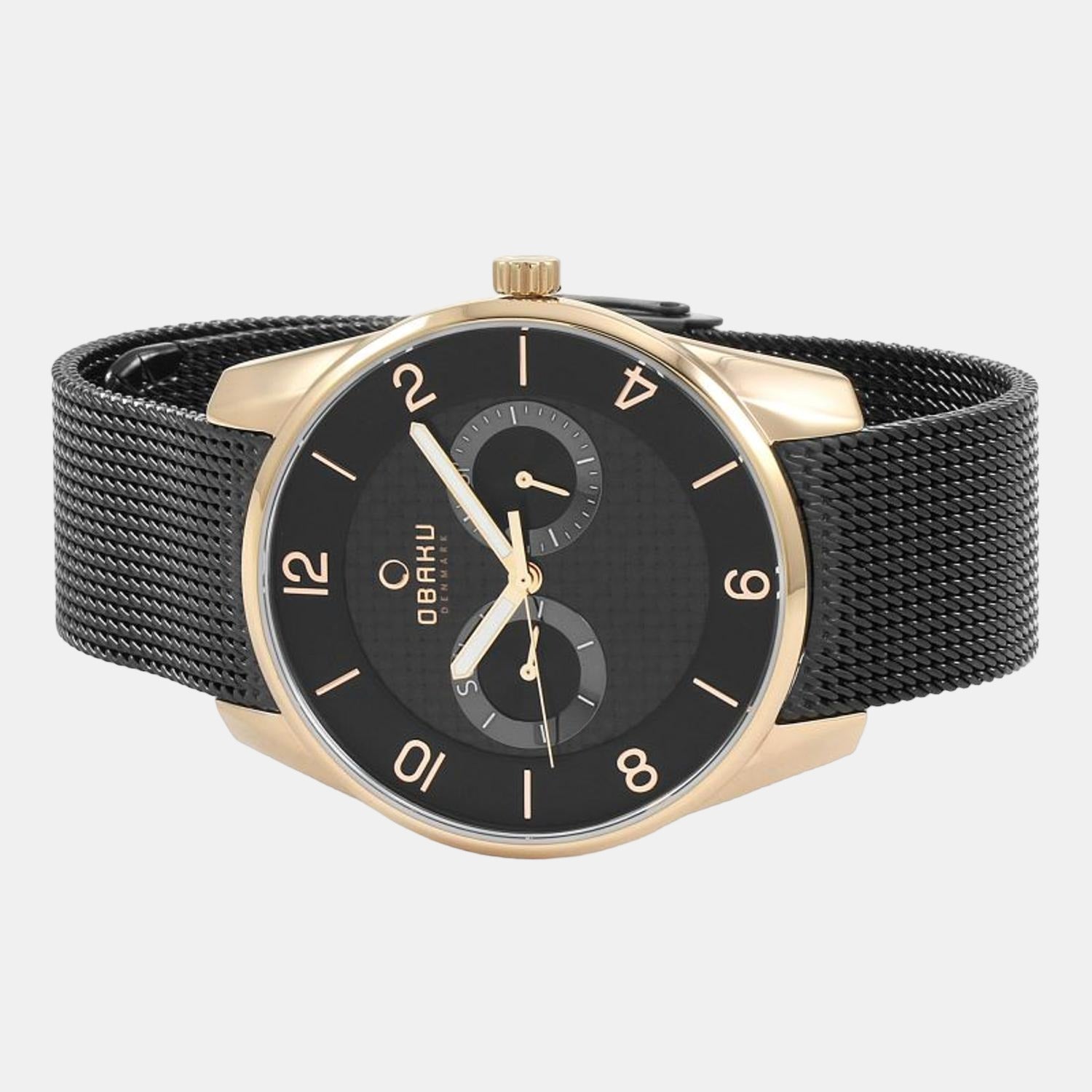 Flint Night Men Quartz Black Dial Analog Stainless Steel Watch V171GMVBMB