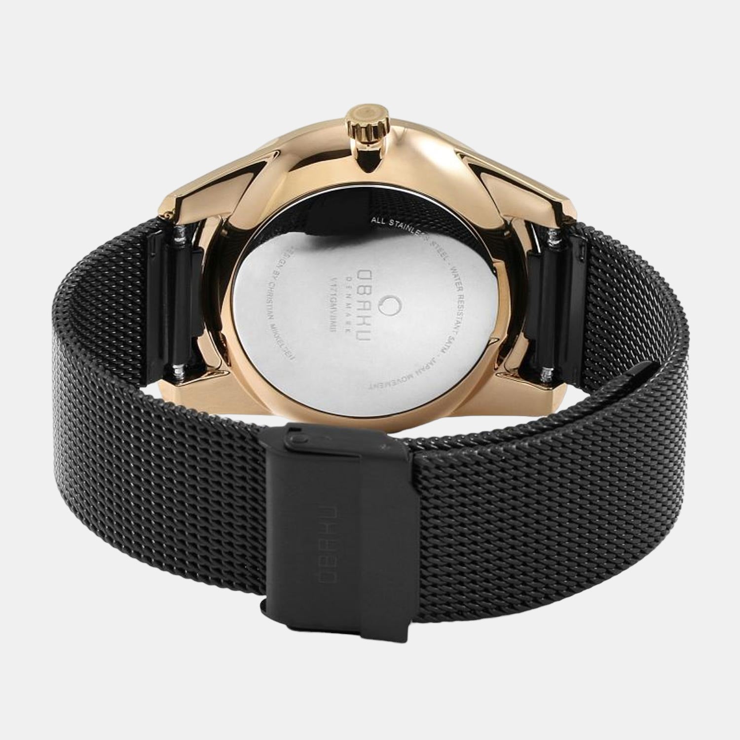 Flint Night Men Quartz Black Dial Analog Stainless Steel Watch V171GMVBMB