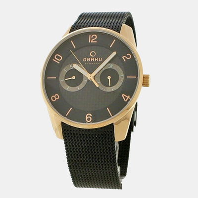 Flint Night Men Quartz Black Dial Analog Stainless Steel Watch V171GMVBMB
