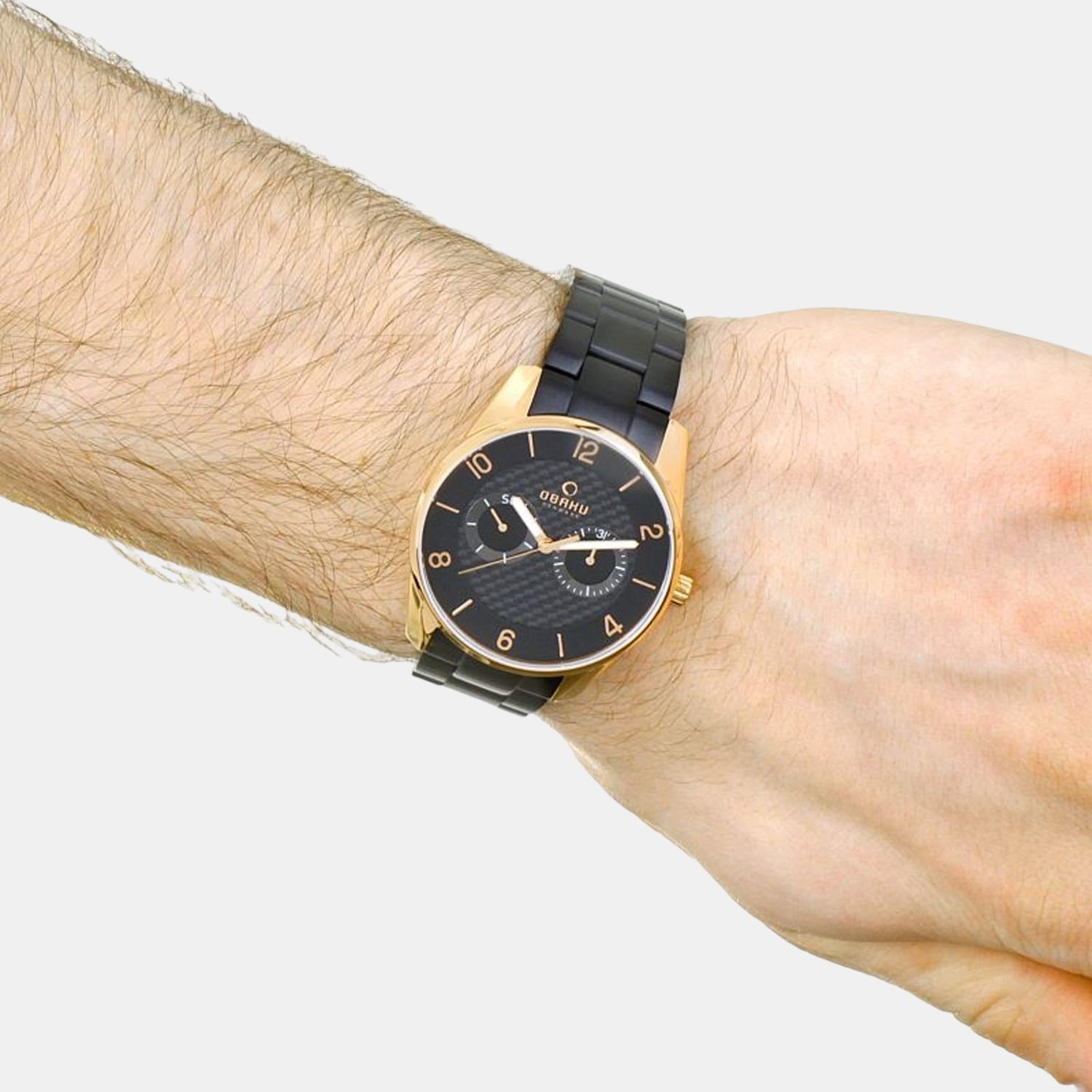 Flint Ink Men Quartz Brown Dial Analog Stainless Steel Watch V171GMVBSB