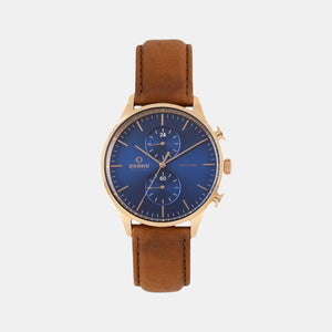 Gran-Amber Men Quartz Blue Dial Chronograph Leather Watch V196GUVLRN