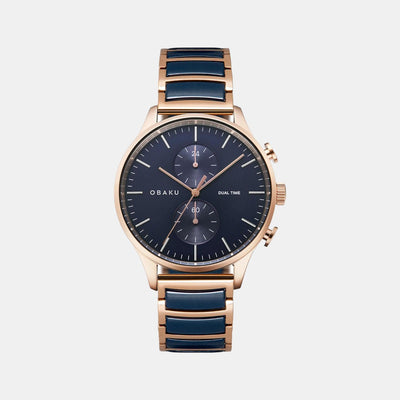 Gran Sunset Men Quartz Blue Dial Analog Stainless Steel Watch V196GUVLSL