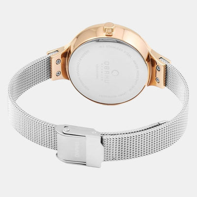 Eng Rose-Bi Women Quartz White Dial Analog Stainless Steel Watch V201LDVWMC