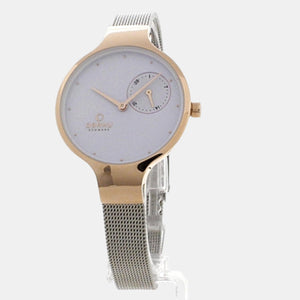 Eng Rose-Bi Women Quartz White Dial Analog Stainless Steel Watch V201LDVWMC