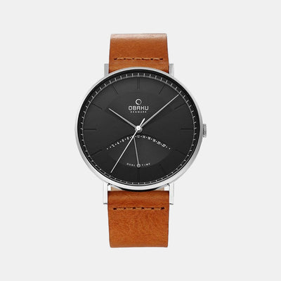 Elm Camel Men Quartz Black Dial Analog Leather Watch V213GUCURZ