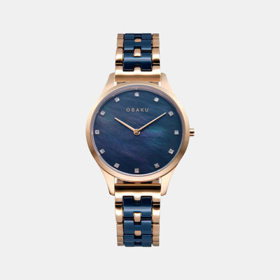 Fin Sunset Women Quartz Blue Dial Analog Stainless Steel Watch V217LXVLSL