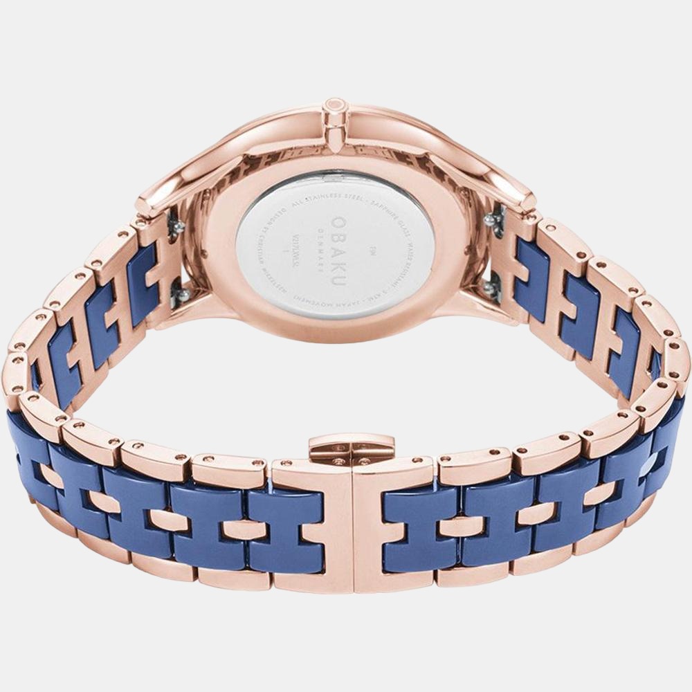 Fin Sunset Women Quartz Blue Dial Analog Stainless Steel Watch V217LXVLSL