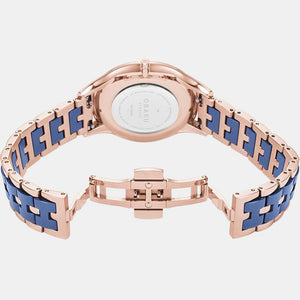 Fin Sunset Women Quartz Blue Dial Analog Stainless Steel Watch V217LXVLSL