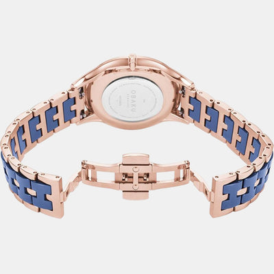 Fin Sunset Women Quartz Blue Dial Analog Stainless Steel Watch V217LXVLSL