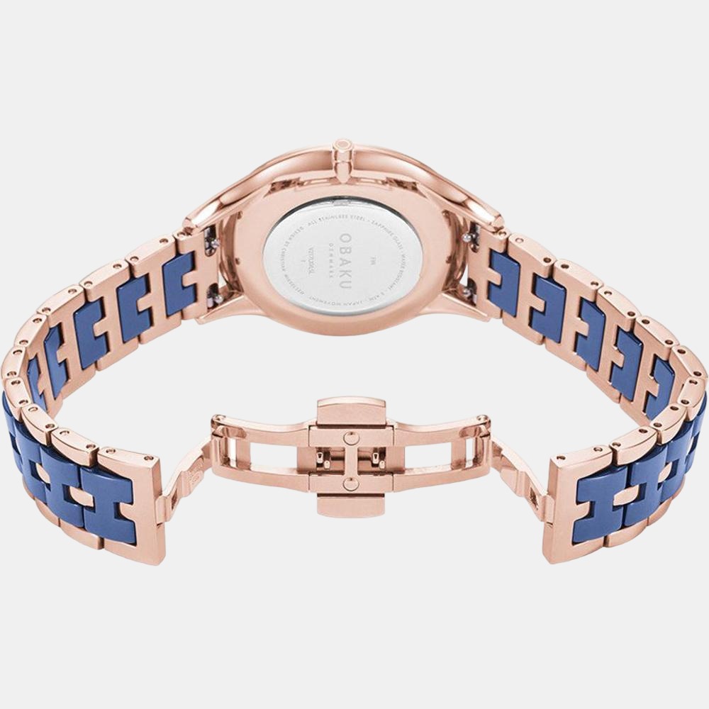 Fin Sunset Women Quartz Blue Dial Analog Stainless Steel Watch V217LXVLSL
