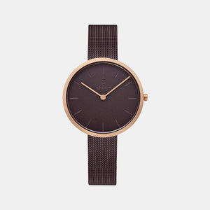 Hassel Lille Women Quartz Brown Dial Analog Stainless Steel Watch V219LXVNMN