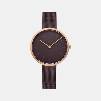 Hassel Lille Women Quartz Brown Dial Analog Stainless Steel Watch V219LXVNMN