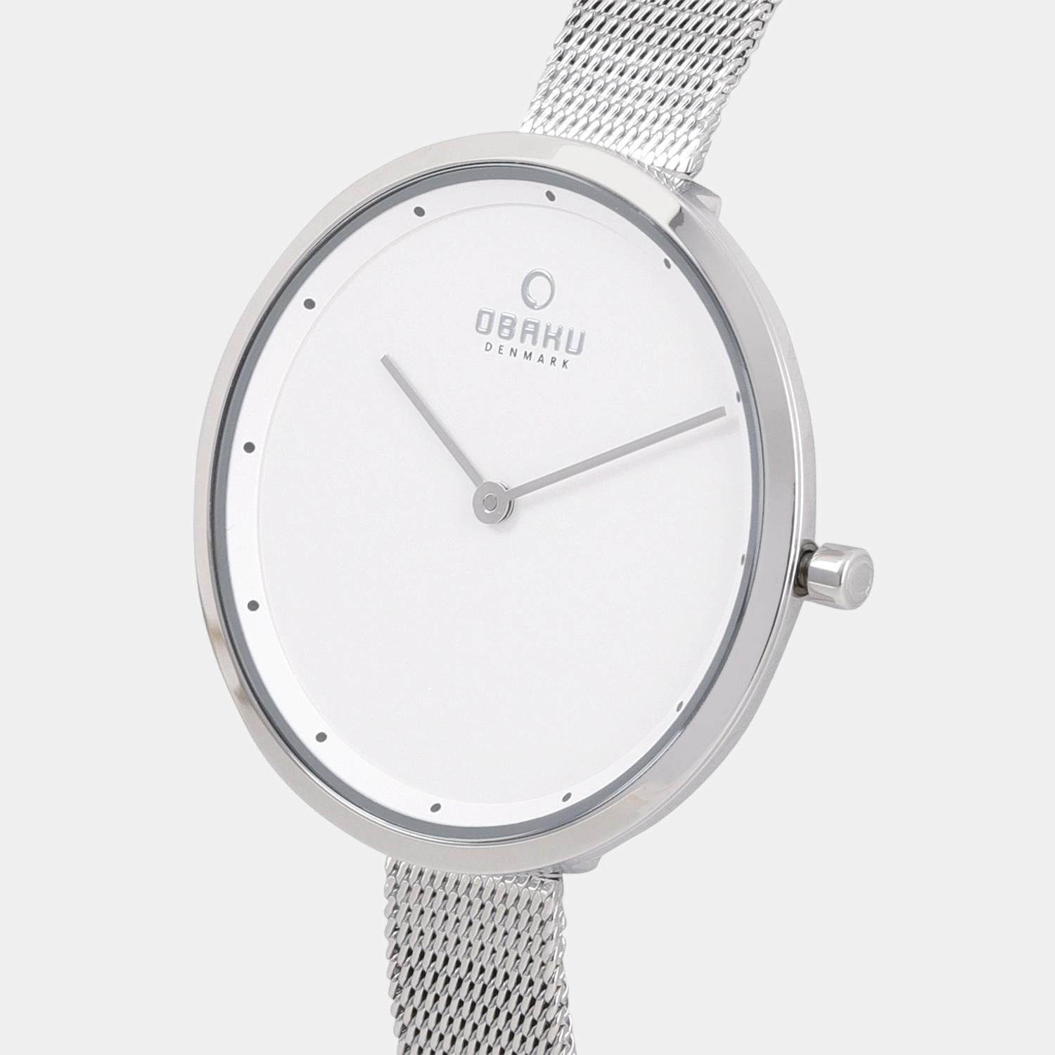 Dok Women Quartz White Dial Analog Stainless Steel Watch V227LXCIMC