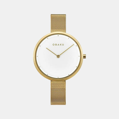 Dok Women Quartz White Dial Analog Stainless Steel Watch V227LXGIMG