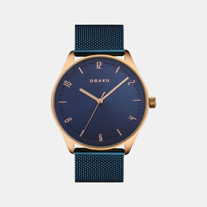 Ager Men Quartz Blue Dial Analog Stainless Steel Watch V235GXVLML