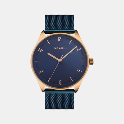 Ager Men Quartz Blue Dial Analog Stainless Steel Watch V235GXVLML