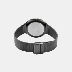 Ark Men Quartz Black Dial Analog Stainless Steel Watch V240GXMBMB