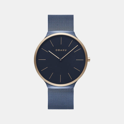 Ark Men Quartz Blue Dial Analog Stainless Steel Watch V240GXSLML