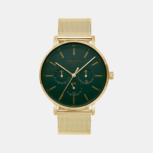 Ege Basil Men Quartz Green Dial Analog Stainless Steel Watch V246GMGEMG