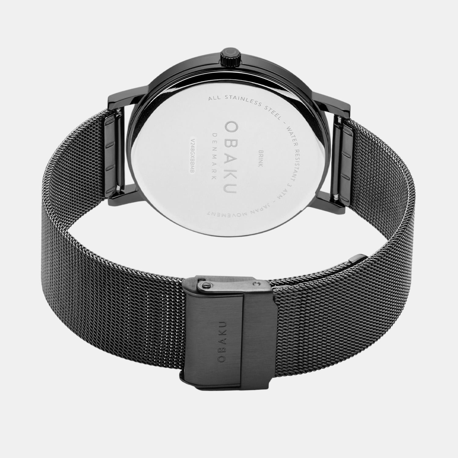 Brink Men Quartz Black Dial Analog Stainless Steel Watch V248GXBBMB