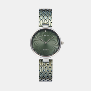 Diamant Forest Women Quartz Green Dial Analog Stainless Steel Watch V256LXCESE