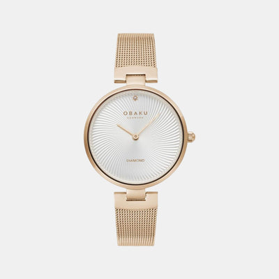 Diamant Women Quartz White Dial Analog Stainless Steel Watch V256LXVIMV