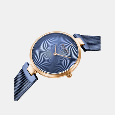 Diamant Women Quartz Blue Dial Analog Stainless Steel Watch V256LXVLML