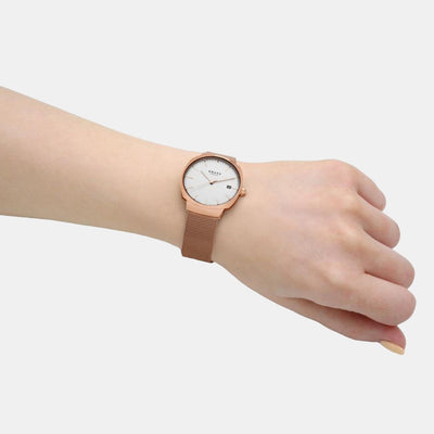 Felt Lille Women Quartz White Dial Analog Stainless Steel Watch V273LDVWMV