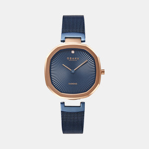Brilliant Women Quartz Blue Dial Analog Stainless Steel Watch V277LXVLML