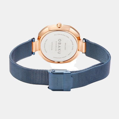 Brilliant Women Quartz Blue Dial Analog Stainless Steel Watch V277LXVLML