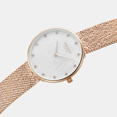 Glans Roses Women Quartz White Dial Analog Stainless Steel Watch V288LXVWHV
