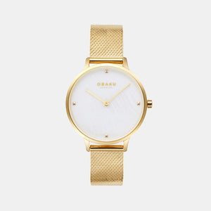 Figen Women Quartz White Dial Analog Stainless Steel Watch V295LXGWHG