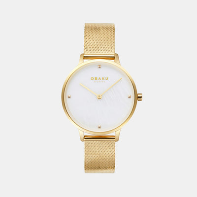 Figen Women Quartz White Dial Analog Stainless Steel Watch V295LXGWHG
