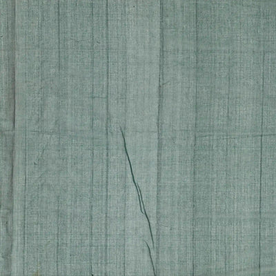 Dark Green Handloom Village Cotton Saree With Stripes and Animal motifs-Dark Green