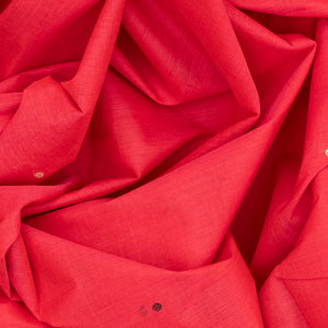 Peach Handloom Village Cotton Saree With Animal Motifs-Peach