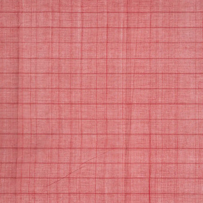 Camel Handloom Village Cotton Saree With Square Butta And Checks-Camel