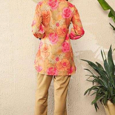 Green Rayon Blend Floral Printed Co-Ord Sets VCORD1074