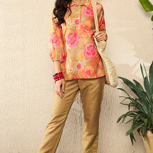 Green Rayon Blend Floral Printed Co-Ord Sets VCORD1074