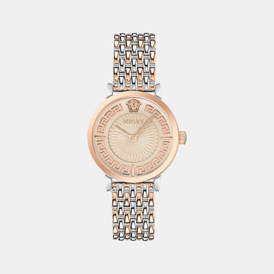 Greca Fortuna Women Quartz Ivory Dial Analog Stainless Steel Watch VE0A00425