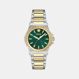 Greca Reaction Women Quartz Green Dial Analog Stainless Steel Watch VE0D00425