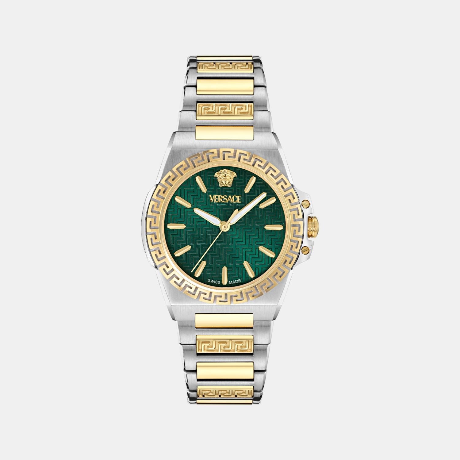 Greca Reaction Women Quartz Green Dial Analog Stainless Steel Watch VE0D00425